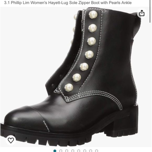 “Phillip Lim” Hayett lug sole zipper boot with pearls; size 36 1/2 (6.5) - Picture 7 of 14